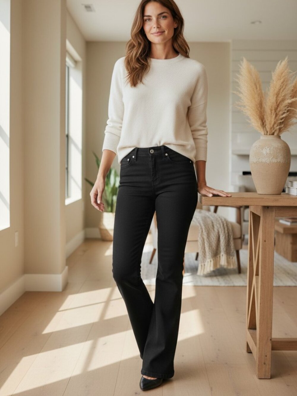 PAIGE Skyline Boot Bootcut Flare Black Jeans - Size 26